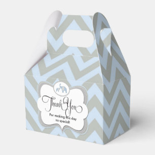 Elephant Blue Chevron Baby Gift Hartelijk dank Bedankdoosjes