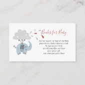 Elephant Blue Cute Boy boeken for Baby Informatiekaartje (Voorkant)