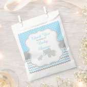 Elephant Blue en Grey Baby shower Party Bedankzakje (Geknipt)
