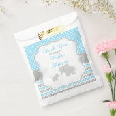 Elephant Blue en Grey Baby shower Party Bedankzakje (Gezegeld)