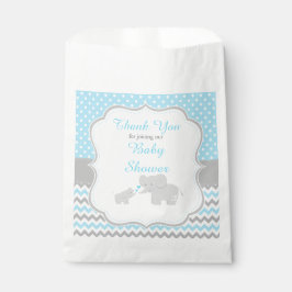Elephant Blue en Grey Baby shower Party Bedankzakje