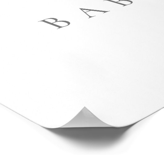 Elephant Blue Floral Baby Shower Welkom Poster (Hoek)