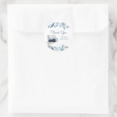 Elephant Blue Flowers Baby shower per post Ronde Sticker (Tas)