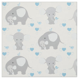 Elephant Blue Gray Safari Animals Nursery Baby Boy Stof