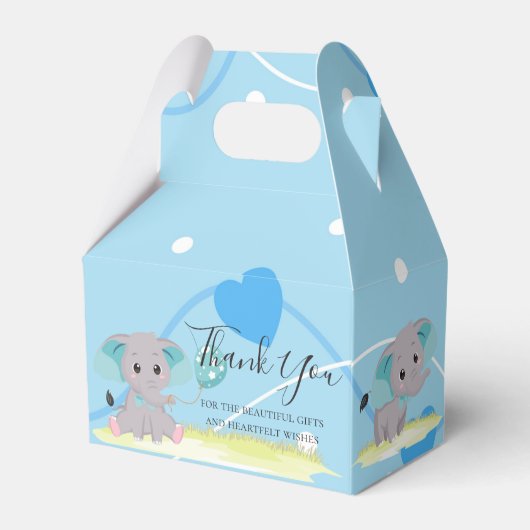 Elephant Blue Harts Ballon Favor Box Bedankdoosjes (Achterkant)