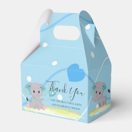 Elephant Blue Harts Ballon Favor Box Bedankdoosjes