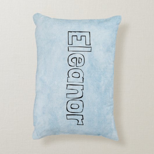 Elephant Blue Personalized Accent Pillow Accent Kussen (Achterkant (Verticaal))