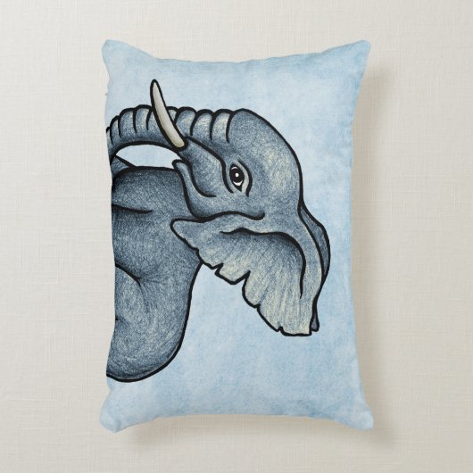 Elephant Blue Personalized Accent Pillow Accent Kussen (Voorkant(Verticaal))