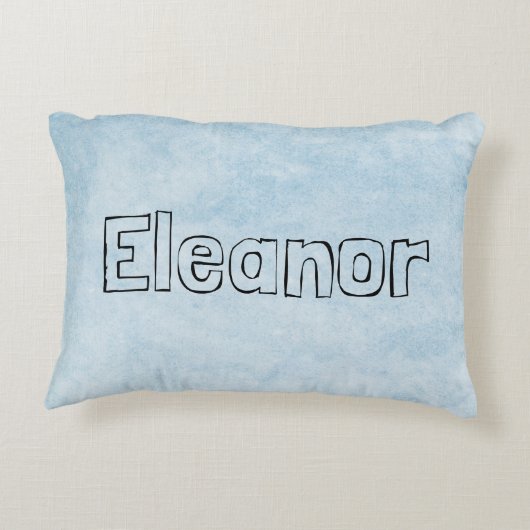 Elephant Blue Personalized Accent Pillow Accent Kussen (Achterkant)