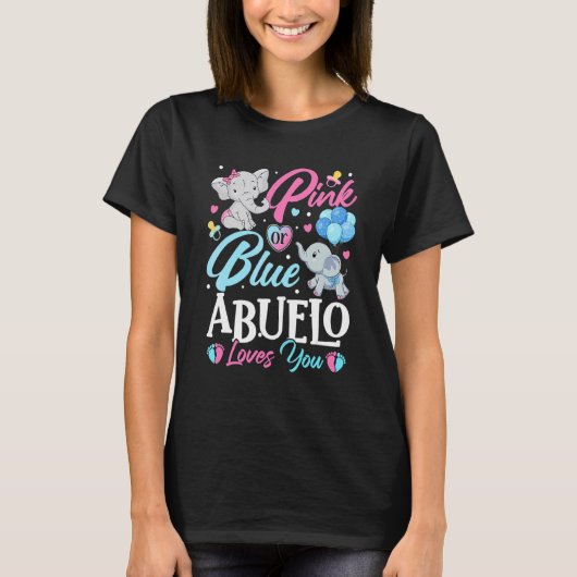 Elephant Blue Pink Abuelo houdt van je Zwangerscha T-shirt (Voorkant)