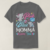 Elephant Blue Pink Momma houdt van je zwangerschap T-shirt (Design voorkant)