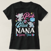 Elephant Blue Pink Nana houdt van je zwangerschap T-shirt (Design voorkant)