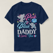 Elephant Blue Pink papa houdt van je Zwangerschap  T-shirt (Design voorkant)