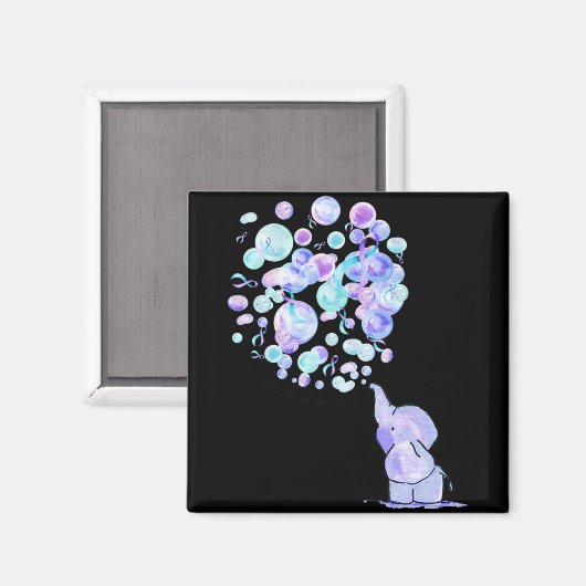 Elephant Blue Purple Balloons Suicide Prevention A Magneet (Voorkant / Achterkant)