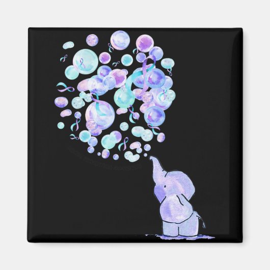 Elephant Blue Purple Balloons Suicide Prevention A Magneet (Voorkant)