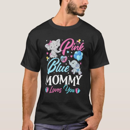 Elephant Blue Roze mama houdt van je Zwangerschap  T-shirt (Voorkant)