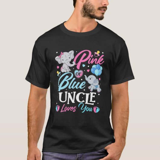 Elephant Blue Roze oom houdt van je Zwangerschap R T-shirt (Voorkant)