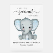 Elephant Blue Waterverf Baby Boy Shower Acryl Bord (Voorkant)