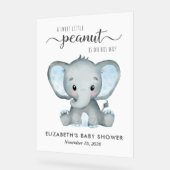 Elephant Blue Waterverf Baby Boy Shower Acryl Bord (Hoek)