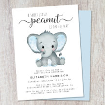 Elephant Blue Waterverf Baby Boy Shower
