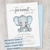 Elephant Blue Waterverf Baby Boy Shower Kaart