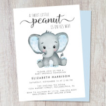 Elephant Blue Waterverf Baby Boy Sprinkle