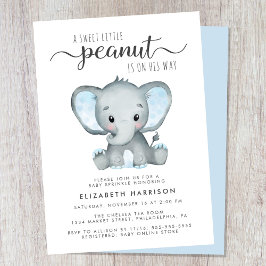 Elephant Blue Waterverf Baby Boy Sprinkle Kaart