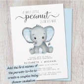 Elephant Blue Waterverf Baby Boy Sprinkle Kaart