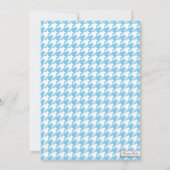 Elephant Blue & White Houndstooth Baby shower Kaart (Achterkant)