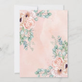 Elephant Blush Pink Floral Greenery Baby shower Kaart (Achterkant)