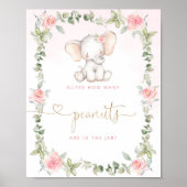 Elephant blush roze Raad hoeveel pinda's Poster (Voorkant)