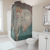 Elephant Boho Bohemian Tribal Kashmir Kani Shower Douchegordijn (In situ)