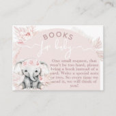 Elephant Boho Floral Pink Baby shower book Informatiekaartje (Voorkant)