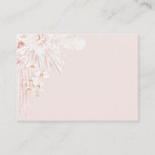 Elephant Boho Floral Pink Baby shower diaper Informatiekaartje (Achterkant)