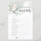 Elephant boho greenery wenst de baby wedstrijd (Voorkant)