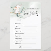 Elephant boho greenery wenst de baby wedstrijd