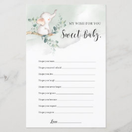 Elephant boho greenery wenst de baby wedstrijd