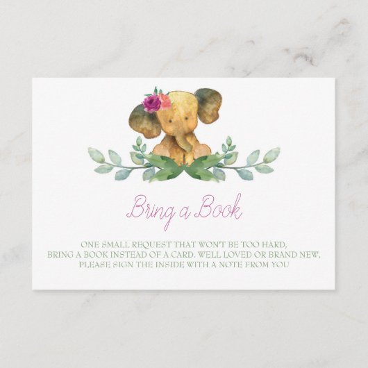 Elephant Book for Baby Insert Informatiekaartje (Voorkant)