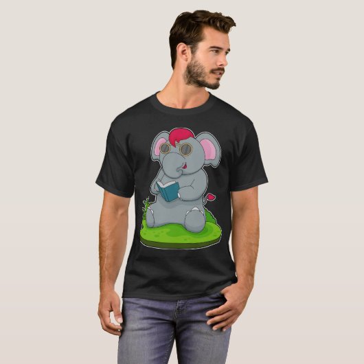 Elephant Book Glasses T-shirt (Voorkant volledig)