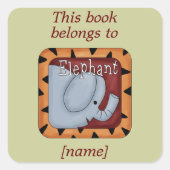 Elephant Bookplate Dit boek behoort tot de Sticker (Voorkant)