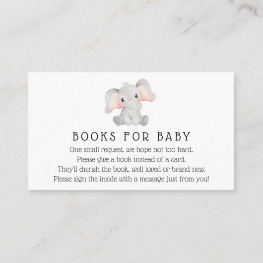 Elephant Books for Baby Enclosure Card Informatiekaartje (Voorkant)
