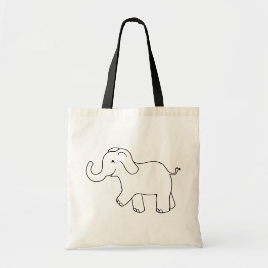 Elephant-boomstam gelukkig maar leuke simpele kuns tote bag (Voorkant)