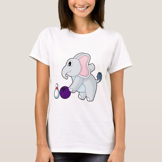 Elephant Bowling Bowling ball Bowling pin T-shirt (Voorkant)