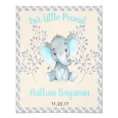 Elephant Boy Baby Nursery Sign Foto Afdruk (Voorkant)