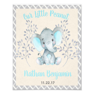 Elephant Boy Baby Nursery Sign Foto Afdruk