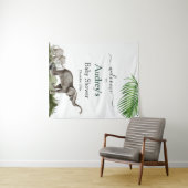 Elephant Boy Baby shower Achtergrond Welkomstbord Wandkleed (In Situ (horizontaal))