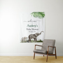 Elephant Boy Baby shower Achtergrond Welkomstbord