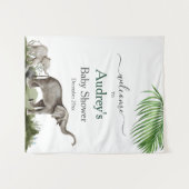 Elephant Boy Baby shower Achtergrond Welkomstbord Wandkleed (Voorkant (horizontaal))