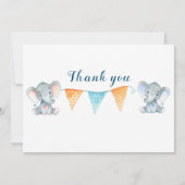 Elephant Boy Baby shower Bedankt kaarten (Achterkant)