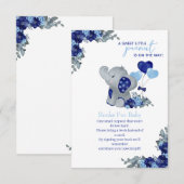 Elephant Boy Baby shower, Boeken voor Baby Informatiekaartje (Voorkant / Achterkant)